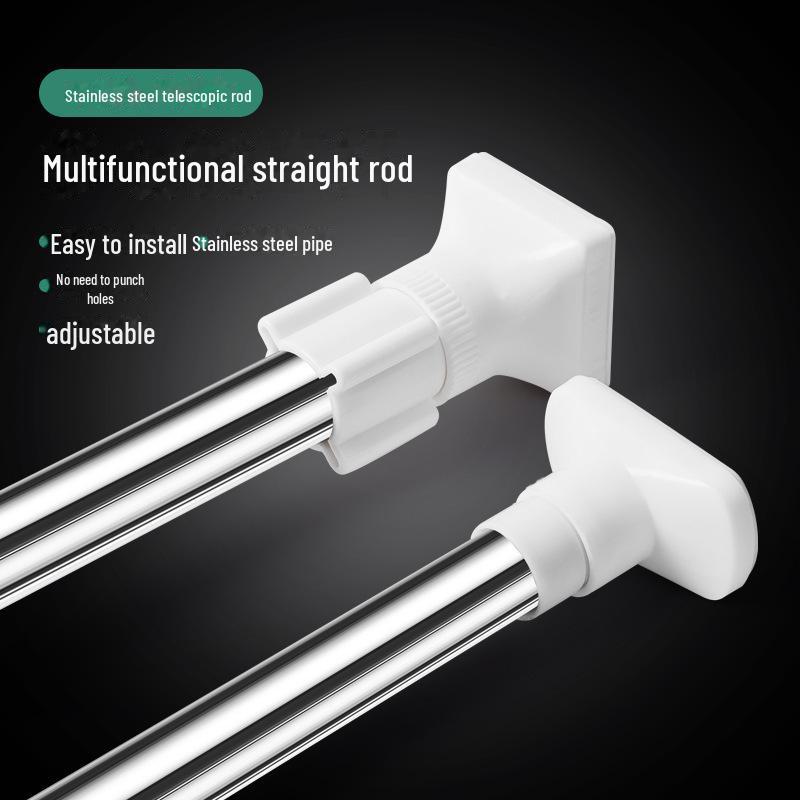 Stainless Steel Telescopic Clothes Drying Rod and Curtain Rack