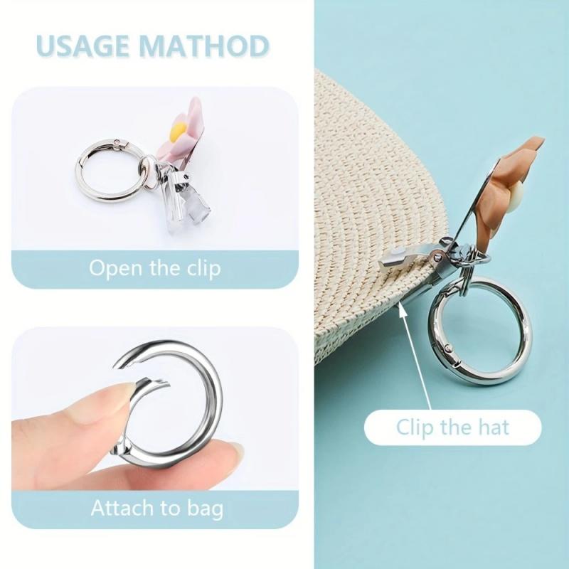 Outdoor Travel Hat Clip Hook Scarf Buckle PU Leather Handbag Hat Clip Summer Sun Hat Storage Buckle Clip