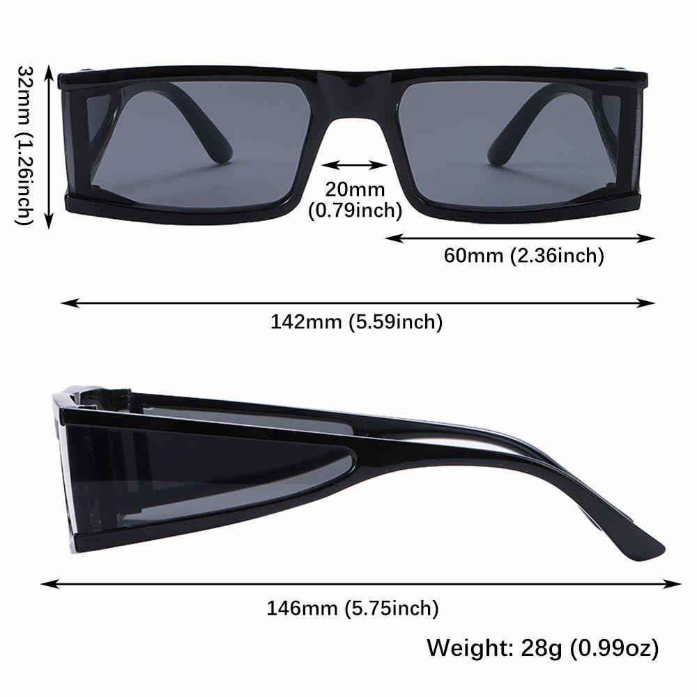 1 pieza Moda Rectángulo Gafas de Sol Pequeñas Mujer Marca de Lujo Espejo Plata Negro Lente Transparente Una Pieza Punk Hombre Gafas Sombras UV400