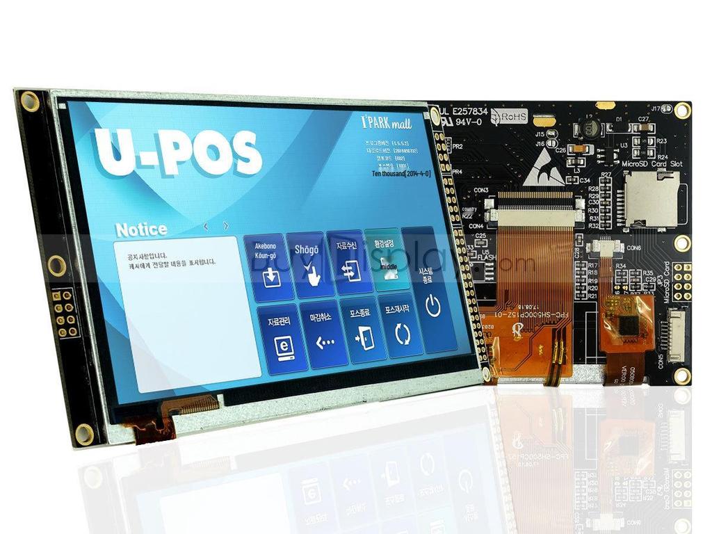 5" TFT LCD Color Display with RA8875 Controller, Serial Port, & Optional Touchscreen