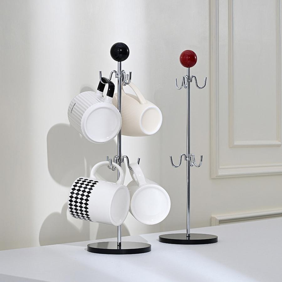 Coffee Cup Holder for Kitchen Countertop Electroplated Mug Hanger Desktop Water Cup Tea Mug Storage Shelf Tea Cup Storage Rack