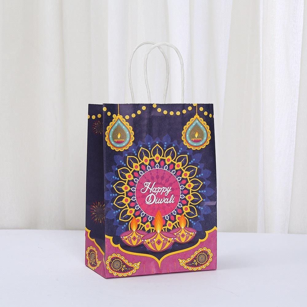 StoBag Diwali Paper Tote Bags Recyclable Gift Bags for Festival of Lights Party Favors Sweets Packaging Return Gifts Pooja