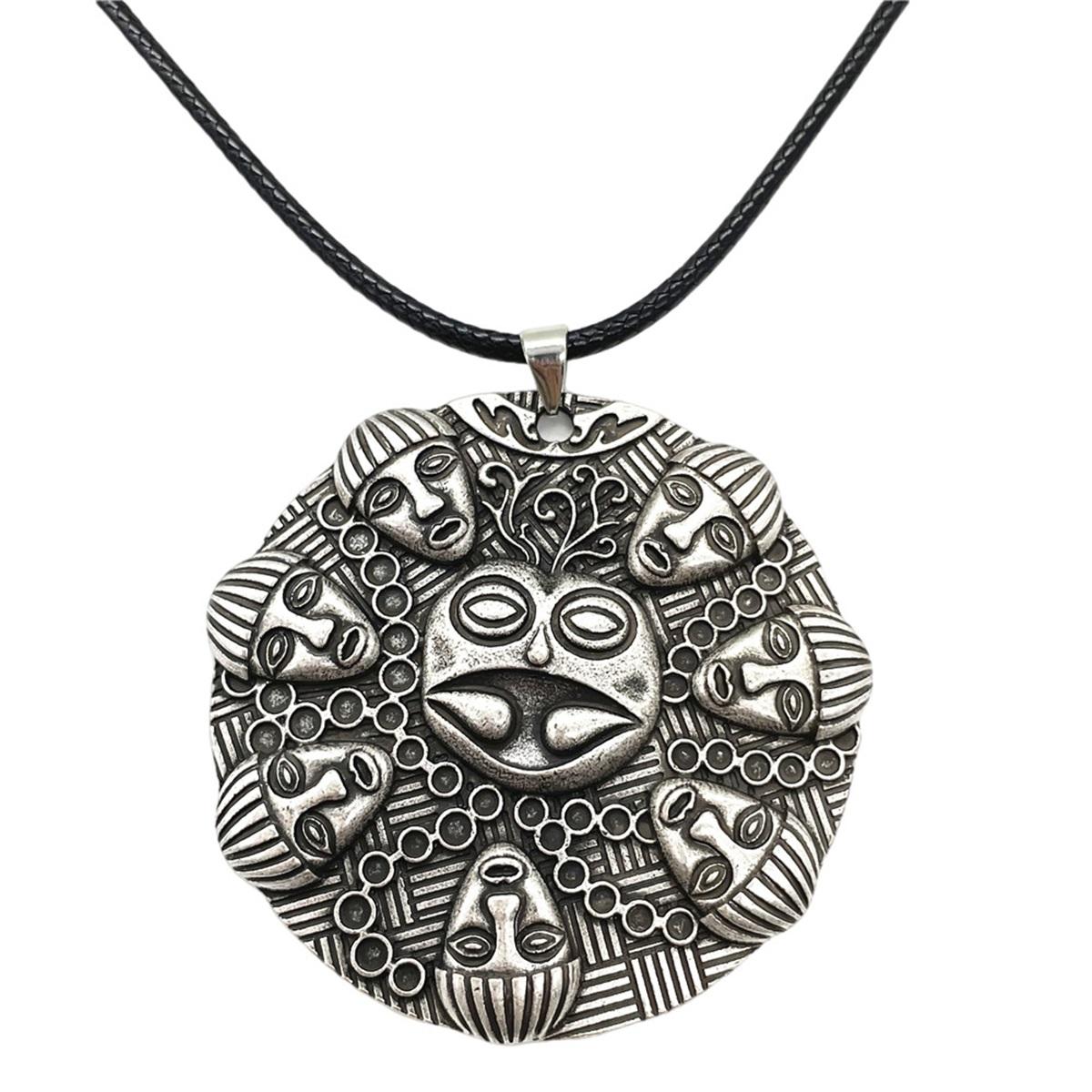 Boeddha Ogma Medaillon Om Yoga Boeddhisme Grote Hanger Vintage Ketting Heren Sieraden Amulet Talisman Accessoires Dropship Leverancier Wax Chain Silver