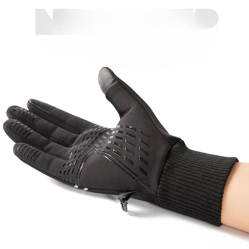 Cycling Gloves All Fingered Outdoor Sports Mountaineering Cycling Gloves Waterproof Windproof Non Slip Plus Velvet Touch Screen Gloves