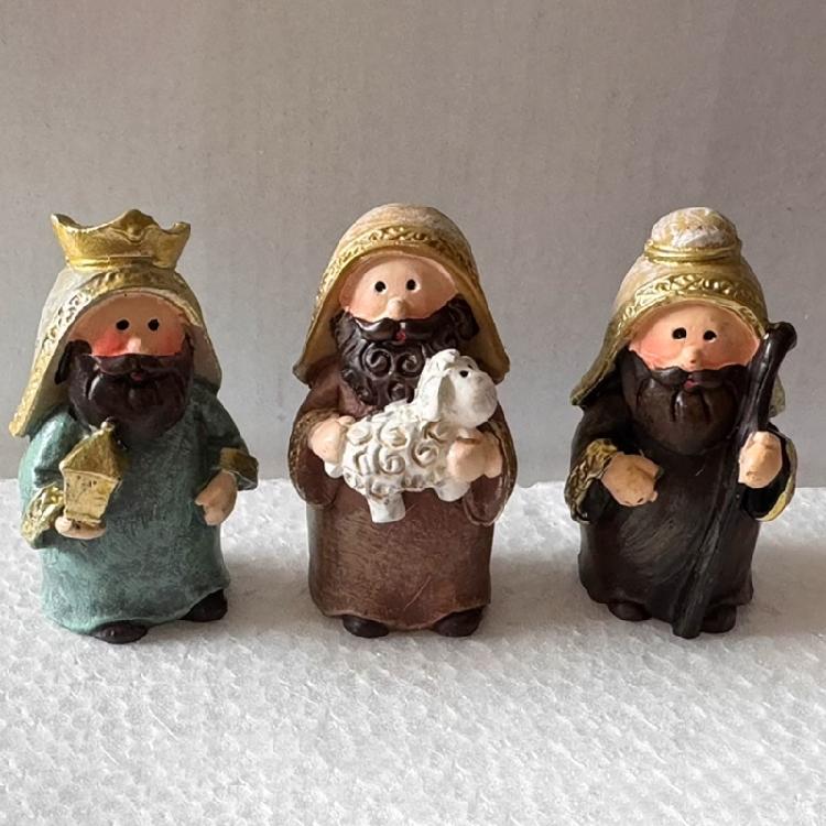 Festival 11Pieces Christmas Cute Resins Nativity Scene Miniature Figurines Set for Religious Holiday Collection Gift