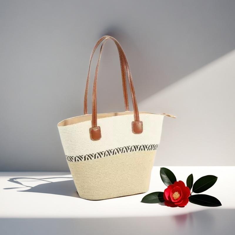 Strohtasche Damen Sommerwind neu Strand Meerseite Outdoor Urlaub Großraum Schultertasche