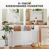Stair Safety Gate Extendable 0-136cm 87 Cm High Door Safety Gate for Pets 142 X 10 X 87 Cm White