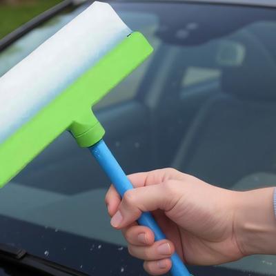 12-Inch Silicone Window Squeegee Kit Single Ultrafine Fiber Cloth Cover Reusable Car Cleaning Tool Glass Cleaning Mop Gadget