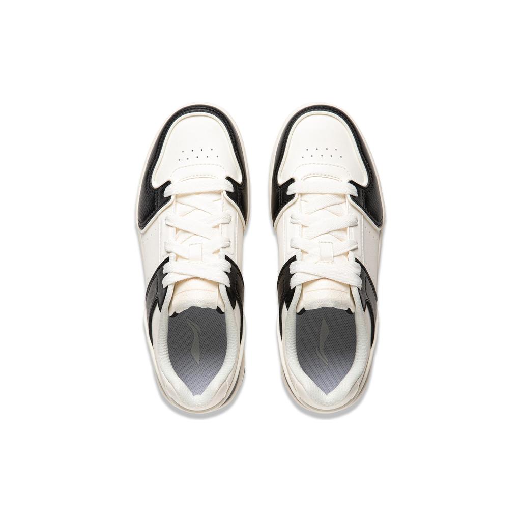 New LiNing Cheese Slip Resistant Low Top Skateboard Shoes Women's Black White AGCU104-4
