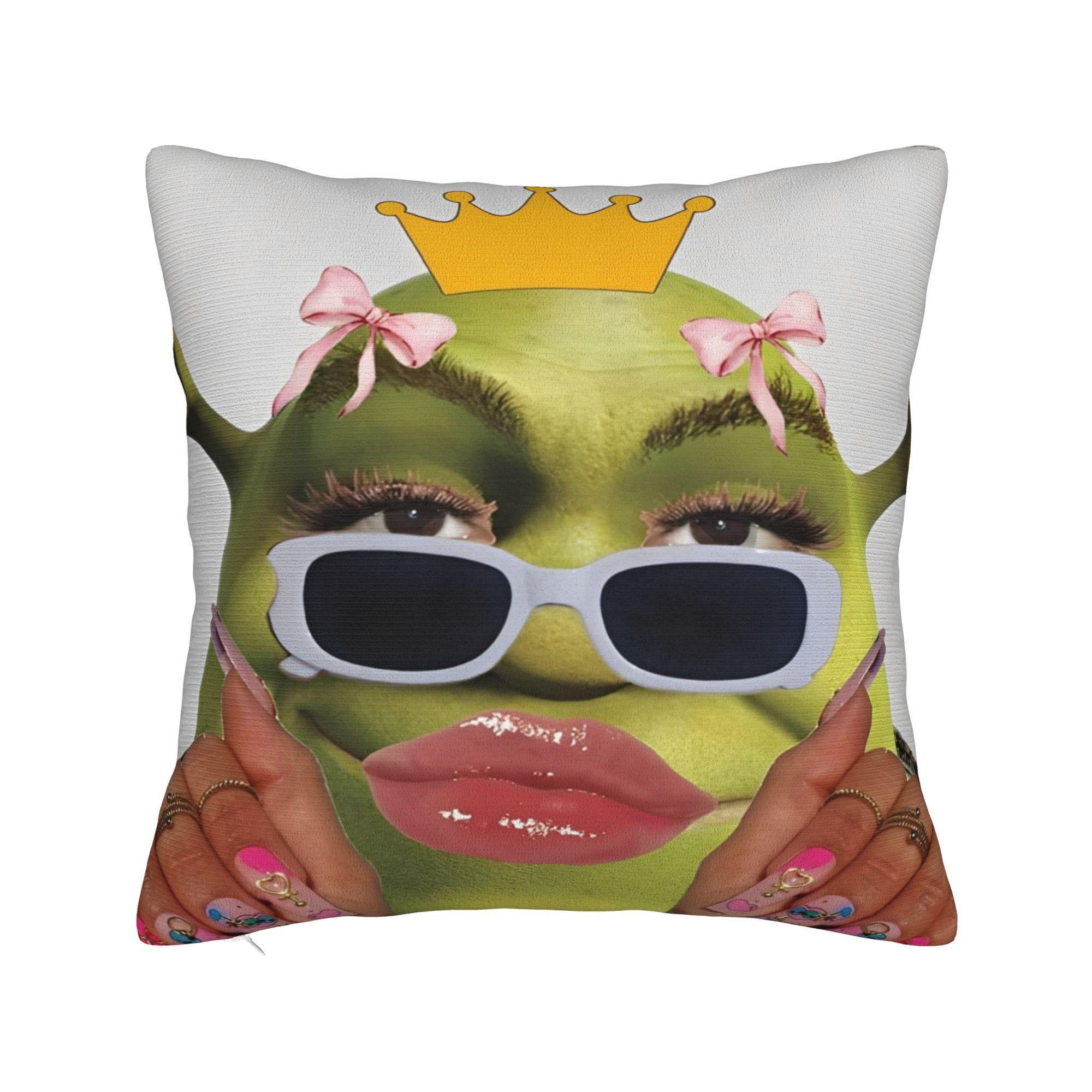 Смешные Наволочки с Мемами Шрека Мерч Мягкая Наволочка Подушки Подарок Чехол для Декоративной Подушки Диван Разные Размеры 12x12Inch