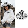 Fashionable Cow Pattern Rhinestones Accent Unisex Cowboy Hats Comfortable Fabric