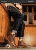 Men's Retro Leather High-Top Martin Boots - Breathable, Versatile, Casual British Style for Spring and Autumn