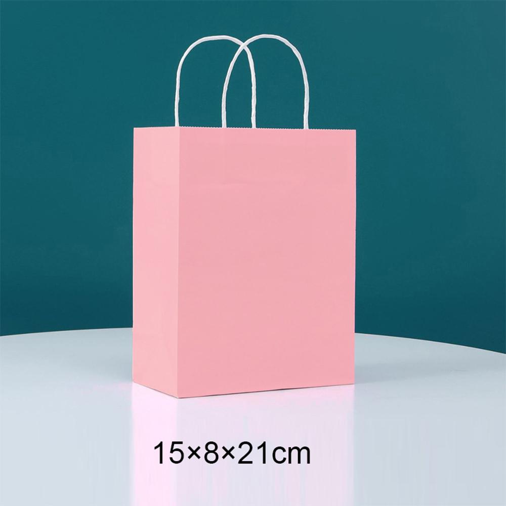 10/20/30/40/50pcs Candy Colorful Shopping Bags With Handle for Wedding Birthday Party Decoration Kraft Paper Bags Gifts Supplies