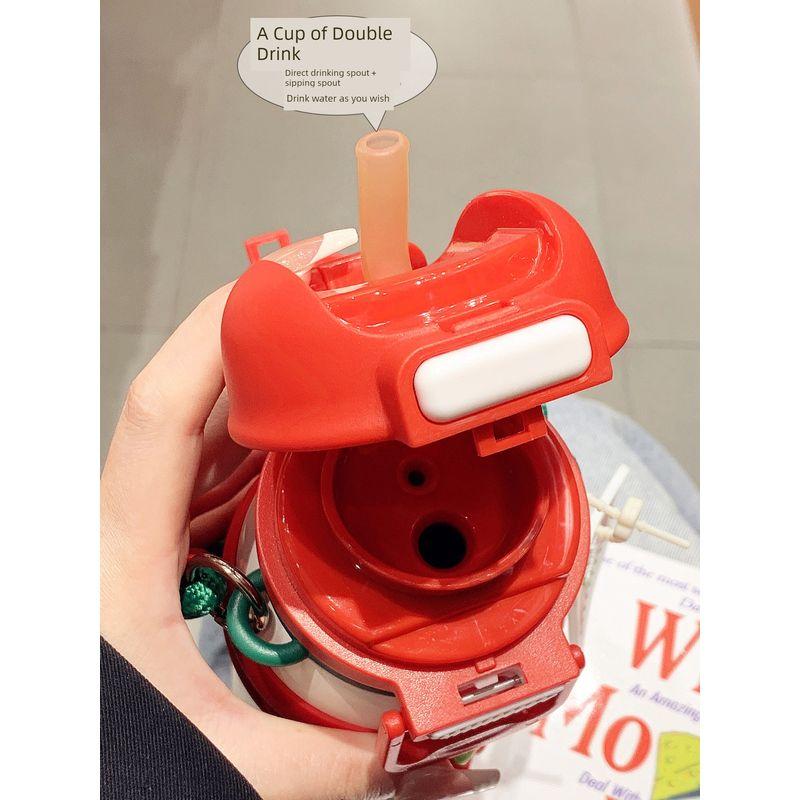 Large-Capacity Thermos Cup for Women 2025 New Model High-Value Dual-Use Cup for Students Portable 316 Stainless Steel Straw Cup