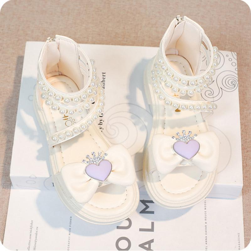 

Девочковые сандалии, летняя мода, туфли принцессы на мягкой подошве, детские римские сандалии 26 белый