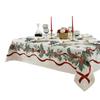Christmas Tablecloth Winter Snowman Xmas Tree Wreath Design Rectangle Tablecloths Washable Fabric Table Cover