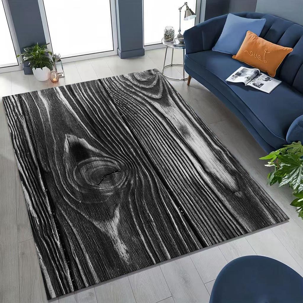 Rainbow Retro Wooden Board Black Brown Wood Grain Rug for Bedroom Living Room Sofa Home Doormat Decor,Large Non-slip Floor Mat