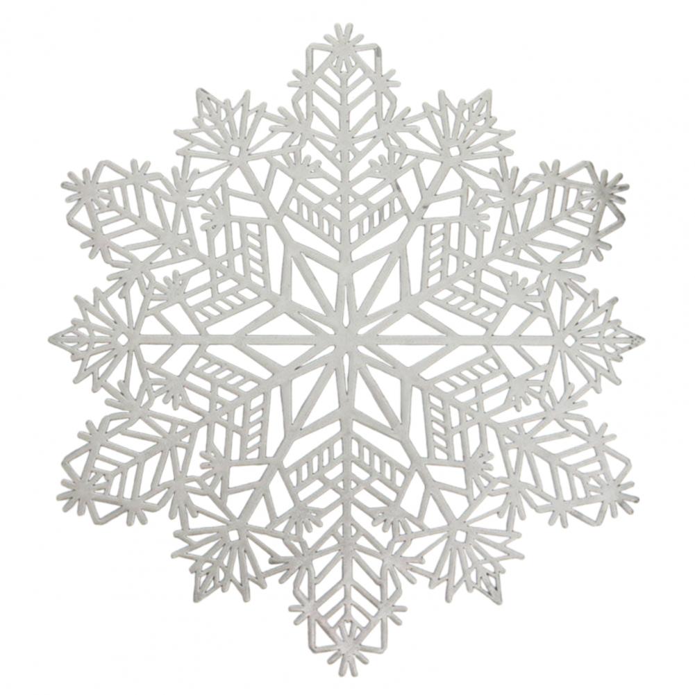Decorative Placemat Kitchen Placemat Christmas Snowflake Cup Coaster Set Hollow-out Non-slip Mug Pad Decorative for Holiday