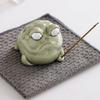 Light Green Ceramics Frogs Miniature Statue Incenses Stick Holder Funny Animal Incenses Burners Tabletop Decors Gift