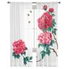 Chinese Peony Flowers Sheer Window Curtains For Living Room Bedroom Modern Voile Tulle Curtains Fabric Drapes For Kitchen