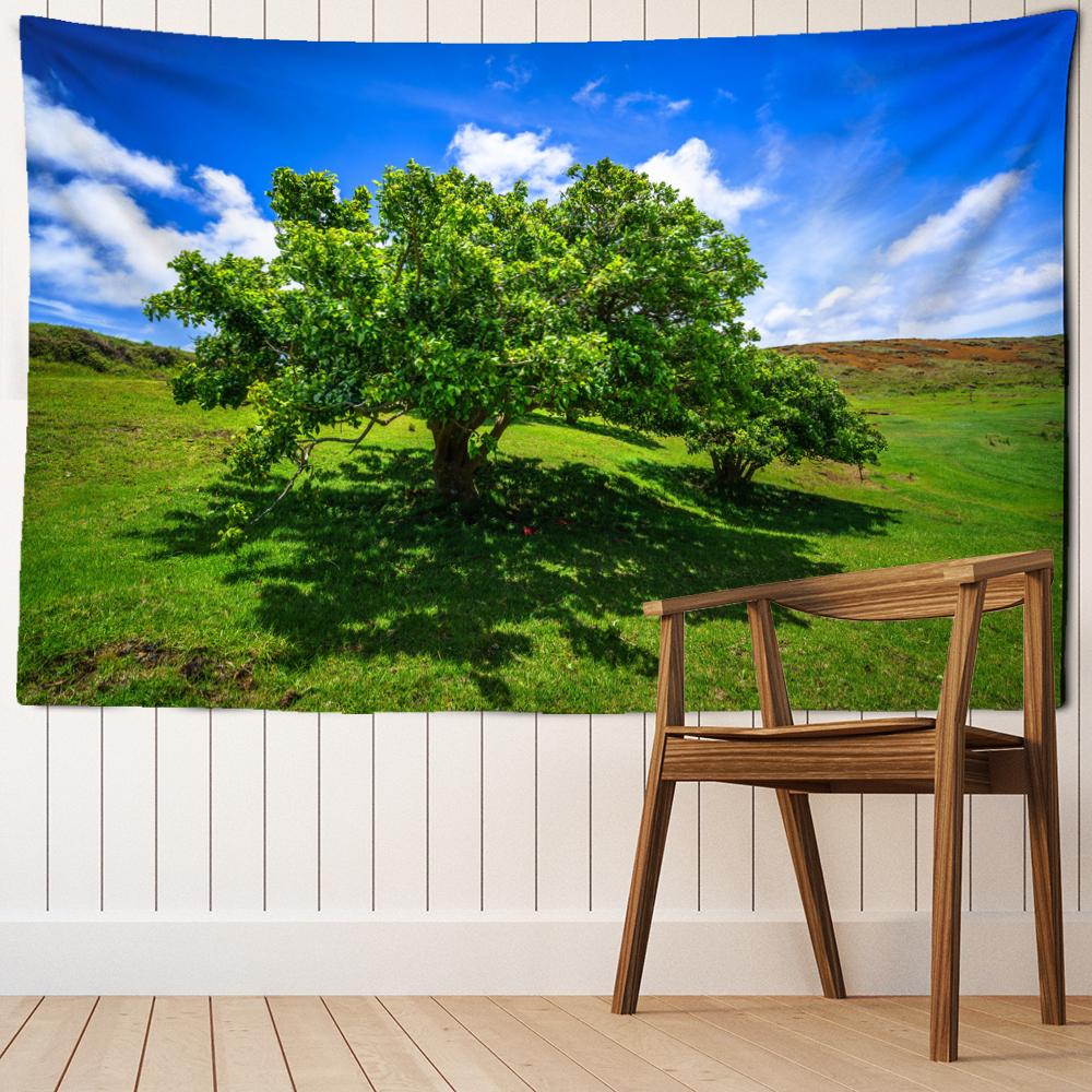 Roadside Giant Tree Tapestry Wall Hanging Bohemian Aesthetic Room Nature Landscape Hippie Art Home Decor