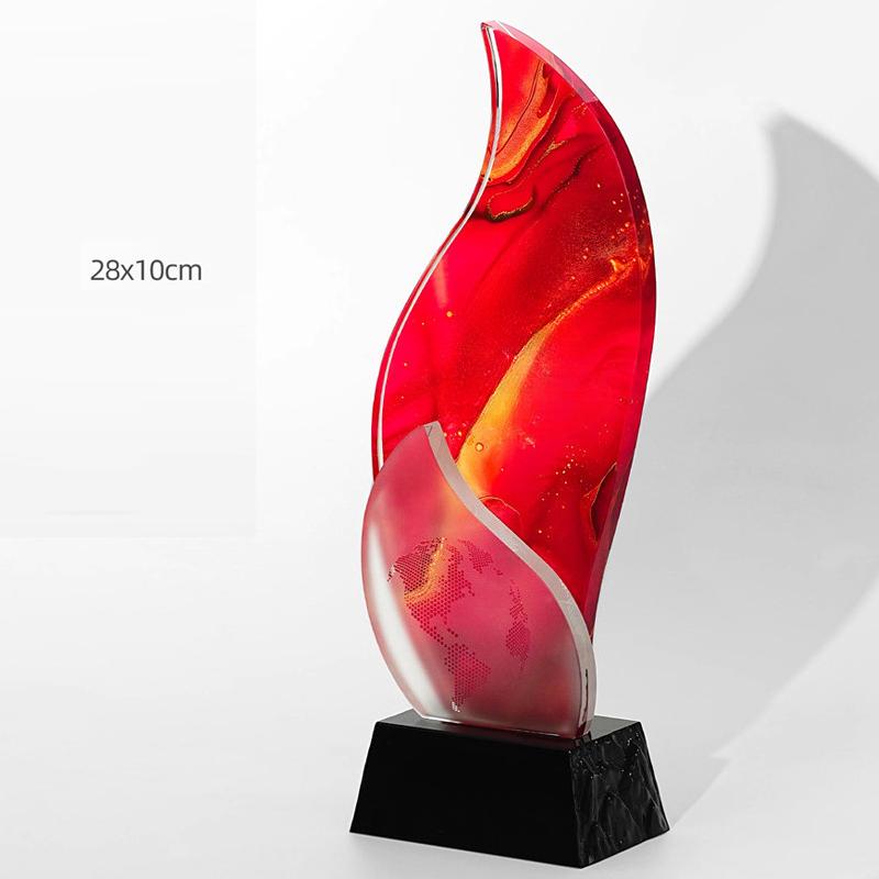 

Customized Crystal Trophy, Color Printing Prize Sports Annual Meeting Awards Outstanding Employee Souvenir, Home Decoration, 1Pc