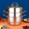 304 Stainless Steel 3-Layer Steamer Pot