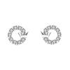 S925 Sterling Silver Crown Stud Earring Geometric Full Diamond Female Korean Style Fresh and Stylish Ear Rings Ear