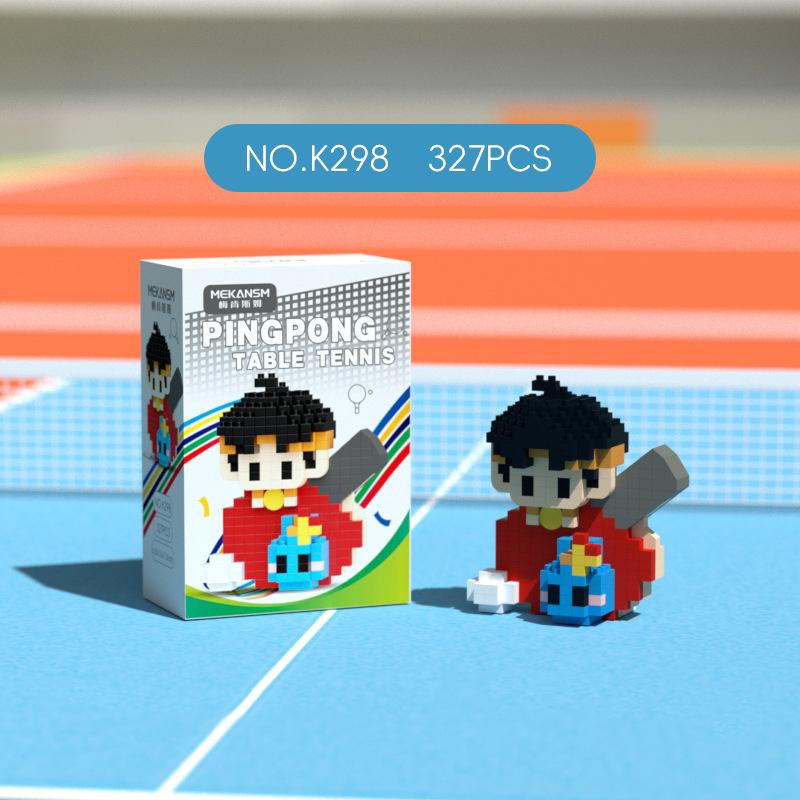Creative DIY Cute Table Tennis Racket Building Block Model Tiny Particle Educational Assembly Toy Christmas Gift