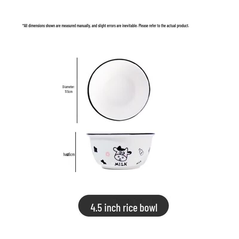 Qiwei Cream Style Pink Rabbit Ceramic Dinnerware Set