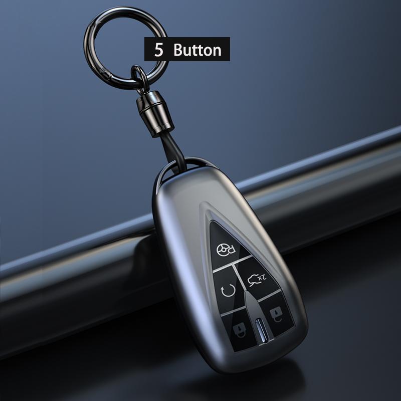 Titanium Gray For Changan Cs35 Plus Cs75Plus Cs55Plus Eado Uni-T Oushang X5 X7 Ev 5 Button Remote Car Key Case Cover Fob Holder