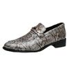 Men's Snake Pattern Small Leather Shoes 2025 Spring and Autumn Men's Pointed Leather Shoes Casual Lazy Shoes Trendy Men's Shoes