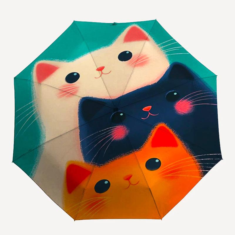 

1pc cat circle Pattern Umbrella Design Automatic Opening and Closing Umbrella, High-quality Travel Umbrella, Lightweight and Portable, -92