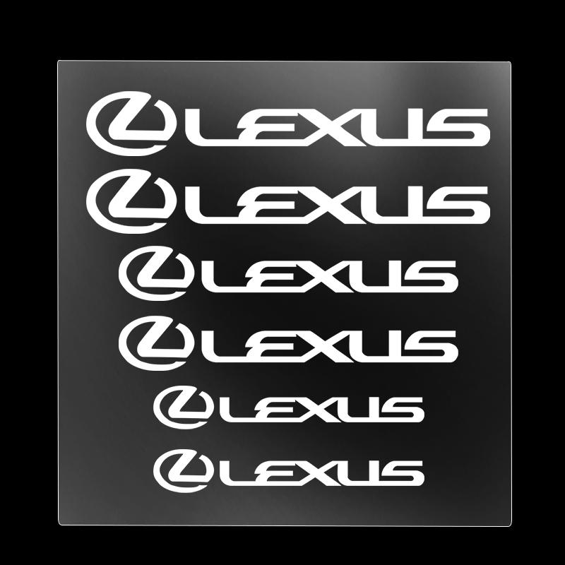 

6PCS Car Brake Caliper Stickers Heat Resistant PVC Decals For Lexus NX IS 250 RX GS UX RX300 RX350 CT200H GX460 ES LX F sport GX белый