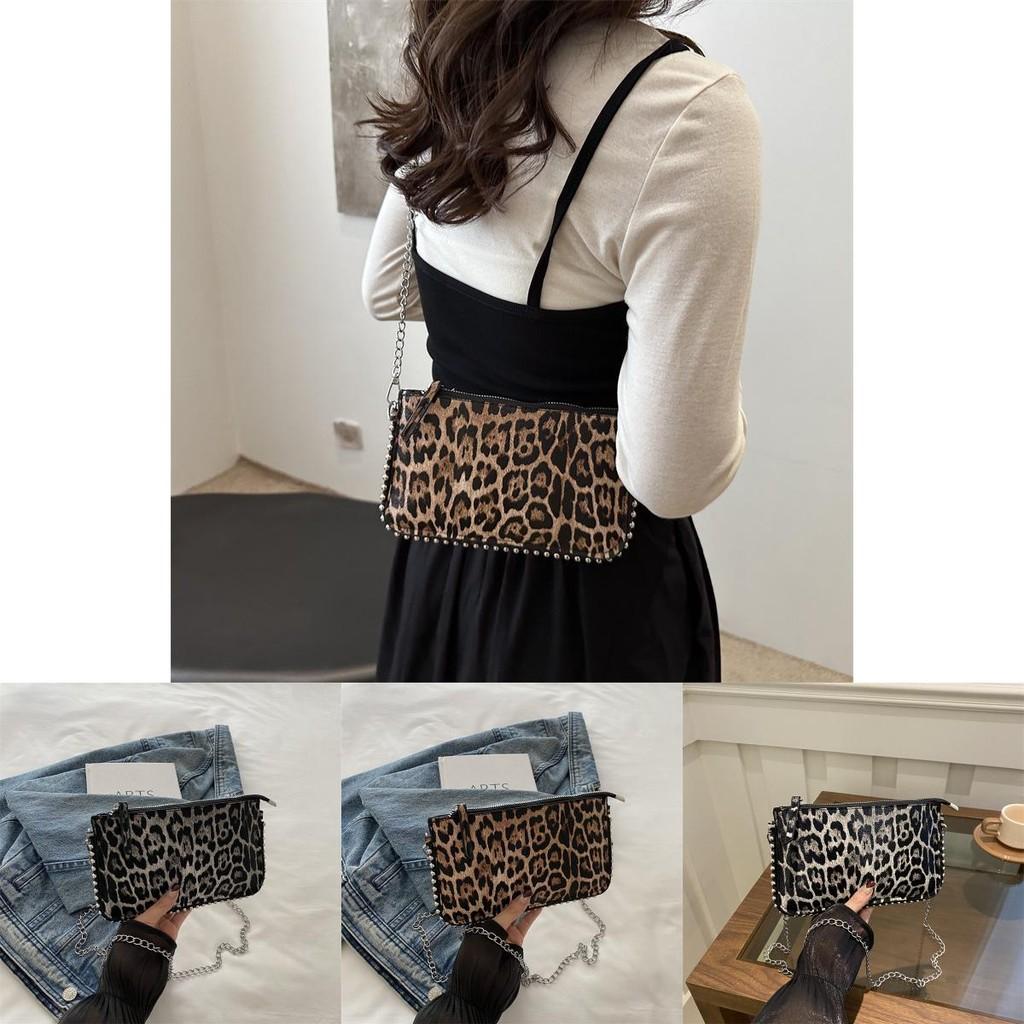 Stylish 2024 French Trendy Small Square Bag With Chic Leopard Print Design