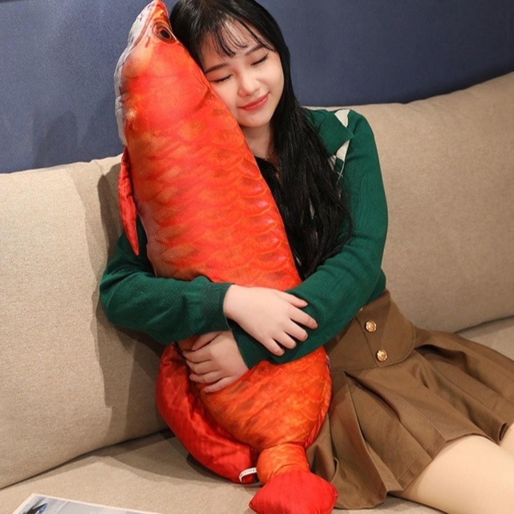 Cute Stuffed Fish Doll Lifelike Fish Plush Pillow Arowana Plush Toys Collectible