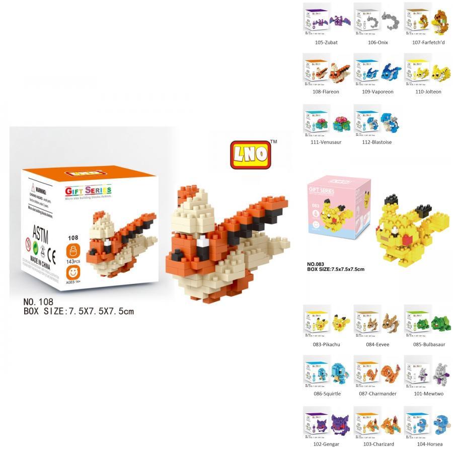 Pokemon Diy Building Blocks Figures Set Pikachu Plastic Toy Model Kids Gift