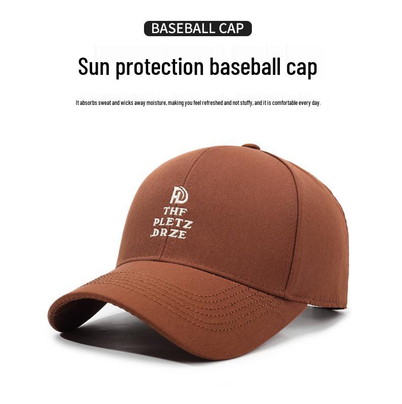 Korean Style Letter Embroidery Baseball Cap - Autumn/Winter Versatile Large Head Fit