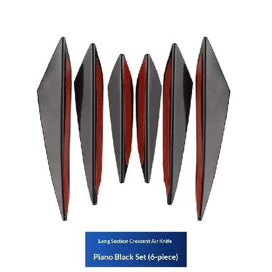 6Pcs Car Front Bumper Lip Decoration Diffuser Splitter Fins Body Spoiler Canards Valence Chin Car Tuning Canard Decor