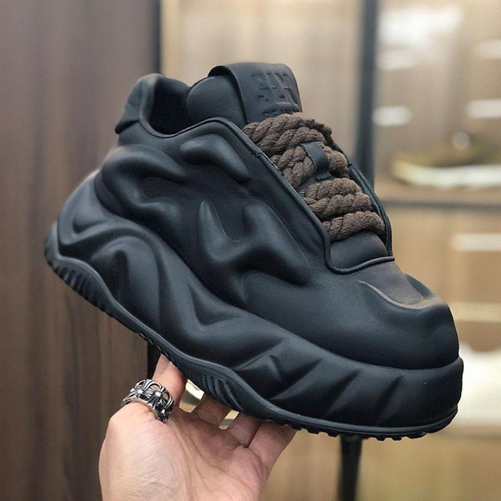 2025 Autumn/Winter Fashion White Dad Shoes: Thick Sole, Height-Boosting, Dirt-Resistant & Comfortable Casual Sneakers