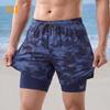 361° Men's Faux Two-Piece Square Leg Swim Trunks