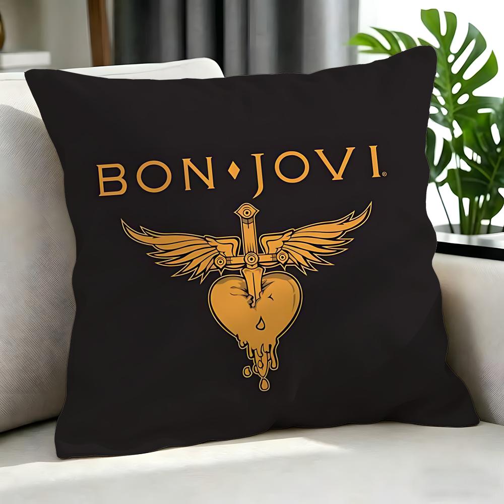 Rock Bon Jovi Cushion Cover Cushion Cover Set 4Pcs 50X50 45X45 40X40 Pillowcase Decorative Sofa Home Decor