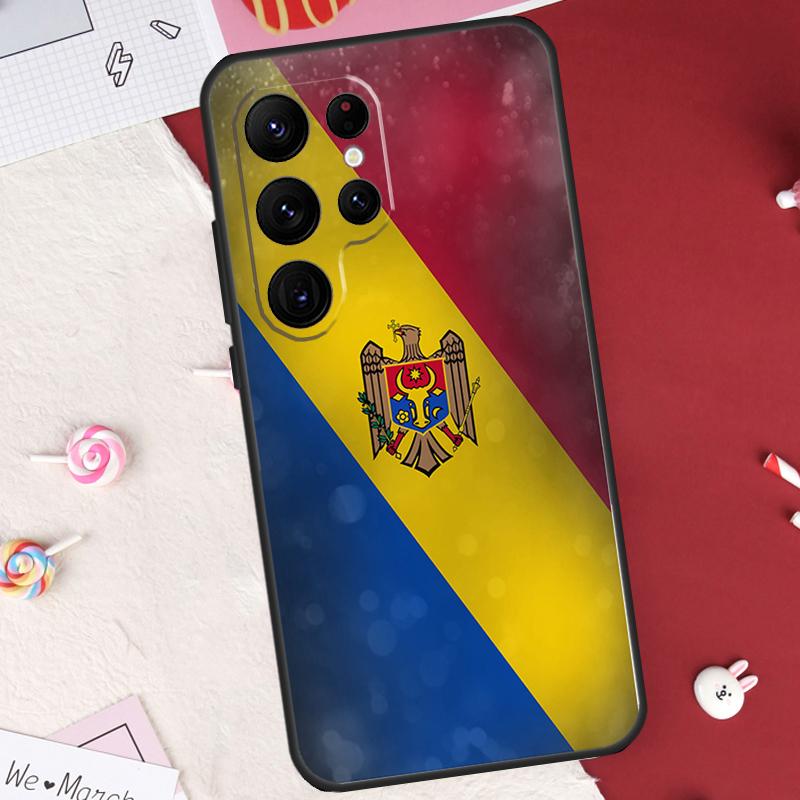 Moldova Flag Case For Samsung Galaxy S21 S22 S23 S24 S25 Ultra S9 S10 S25 Plus S25 FE S20 FE Cover Shell