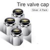 4x SCHWARZE Reifenventilkappensets passend für Silverado Impala Malibu Equinox Cruze Camaro Tahoe/Suburban Blazer Spark Aveo