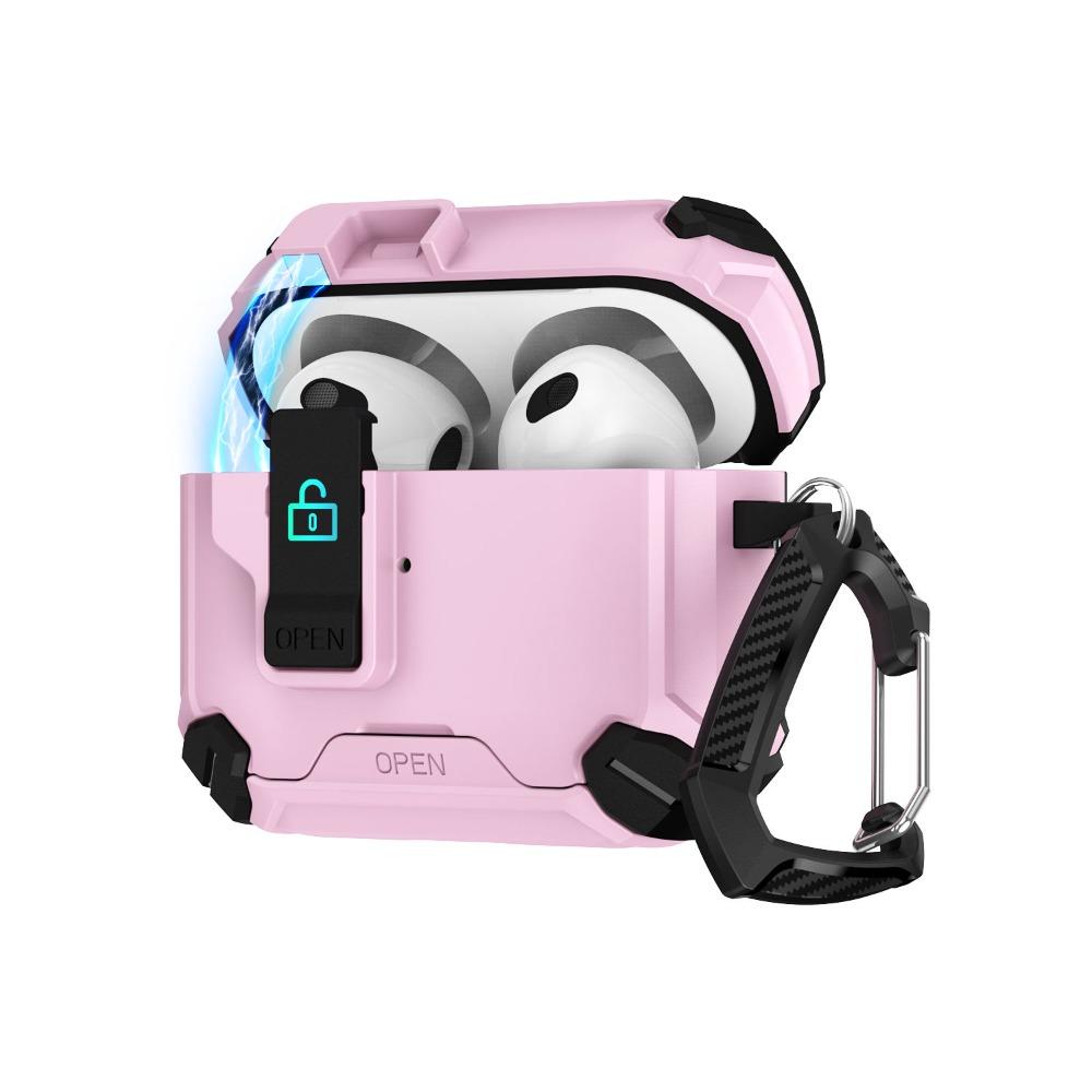 Magnetic Automatic Switch Armor Earphone Case With Hook For Apple Airpods 4 3 Pro 2 1 Bracket Shockproof Wireless Charging Cover