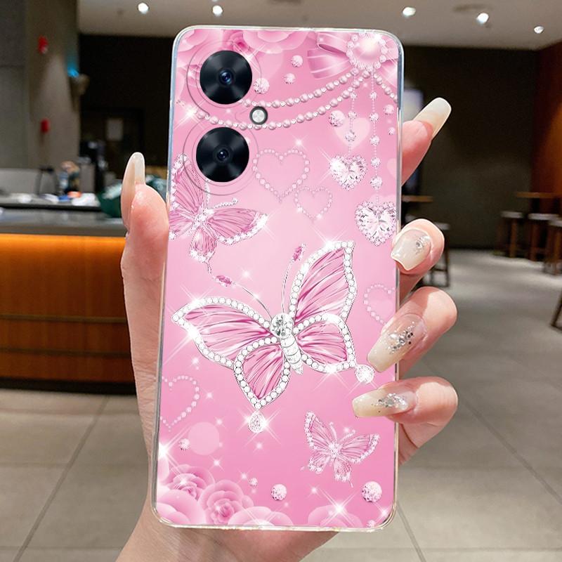 For Huawei Nova 11 SE 11SE Phone Case Huawei Nova 12 SE BNE-LX1 Case Luxury Fashion Butterfly Flowers Clear Soft Silicone Cover