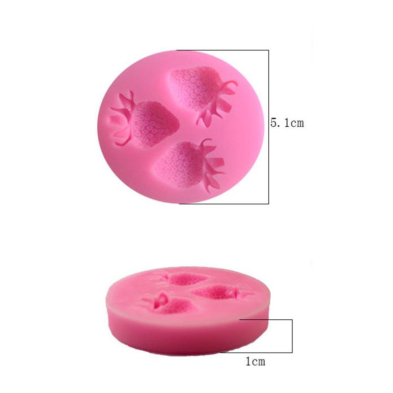 Tři otvory na jahody a ovoce Silikonová forma na výrobu cukru Pomůcky na fondant Formy na ovoce Formy na čokoládu na dorty Nástroje na zdobení