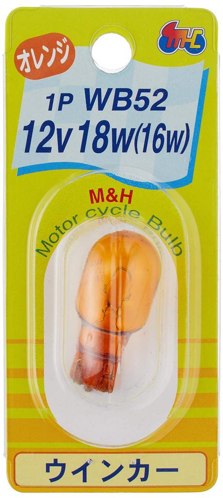M&H Matsushima Žárovka 12V18W(16W) Oranžová T16 Klínová 1 kus 1PWB52OR Žárovka