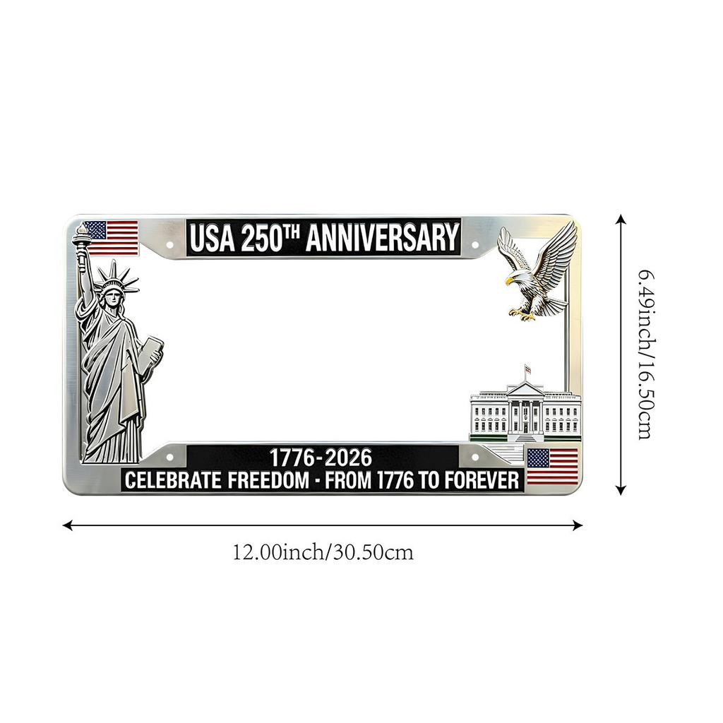 Veteran Memorial Metal License Plate Frame Decorative Ornament, Iron Craft Tabletop Decor for Home & Memorial Display
