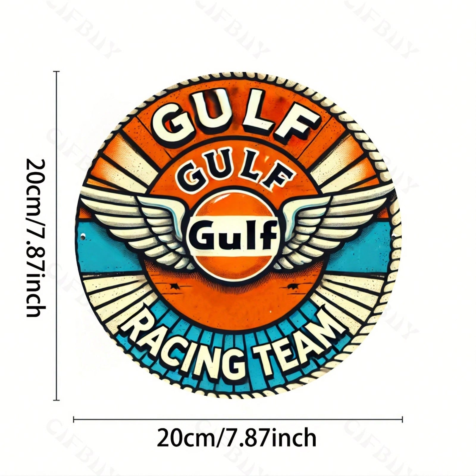 

Metal Wall Art Vintage Racing Sign Home Décor Aluminum Round Sign 7.87 inch Easy Hang різнокольоровий